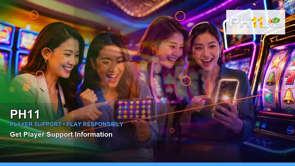 PH11 reels casino bonus games featuring an adult Filipina casino host with a panoramic reel composition