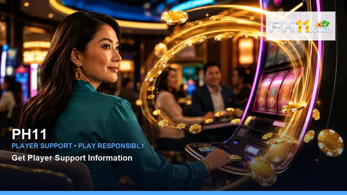 PH11 casino cashback rewards featuring an adult Filipina casino host with a dynamic composition